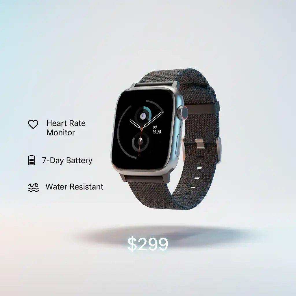 Product showcase ad video template in VoooAI